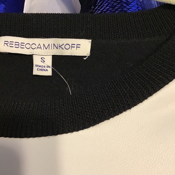 Rebekah Minkoff Leather Panel Sheer Sleeve Sweater Small - Picture 8 of 10